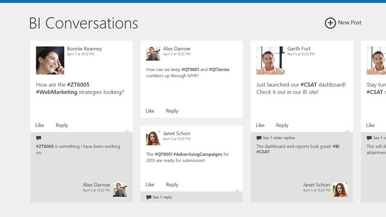 BI Conversations summary page
